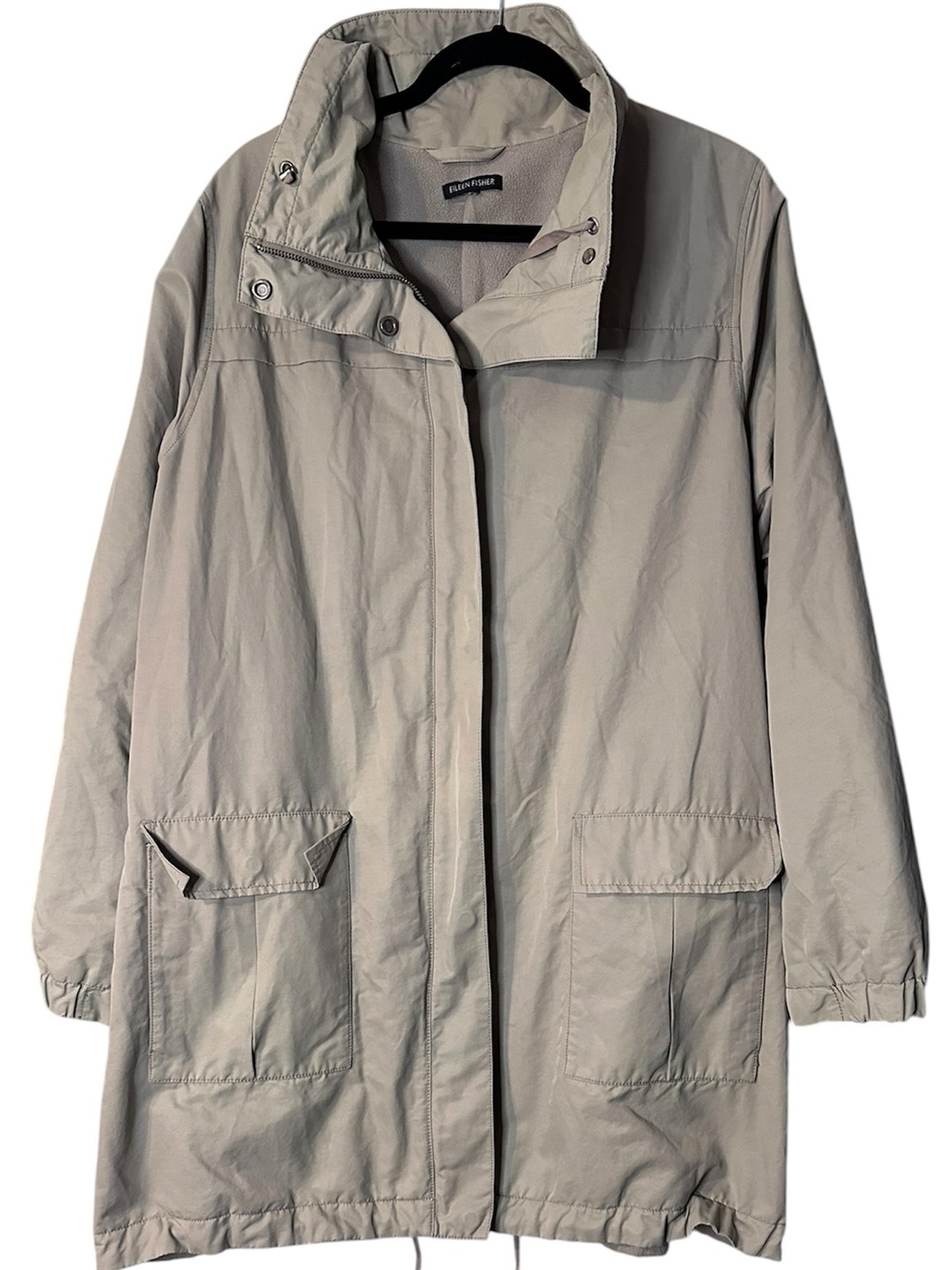 Eileen Fisher Taupe Rain/Utility Jacket, Women’s XL